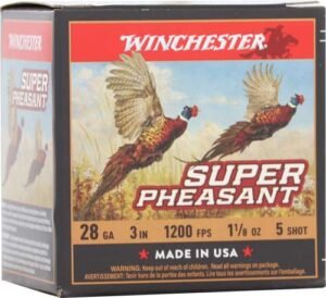 WINCHESTER 28 GA 1-1/8" #5 SUPER PHEASANT HV HB 1-1/8 OZ  25 RD/BX 10 BX/CS