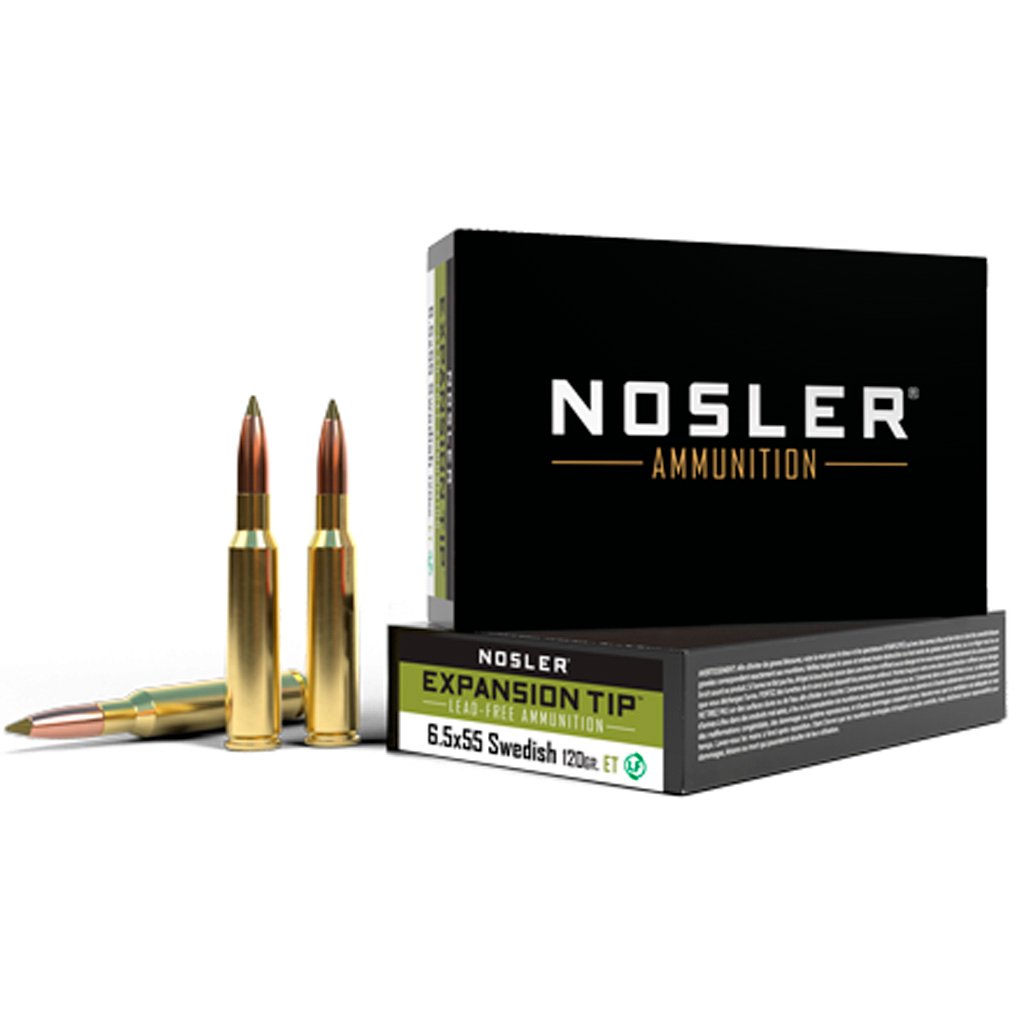 Nosler Expansion Tip Rifle Ammunition 6.5x55 120 gr. ET SP 20 rd.