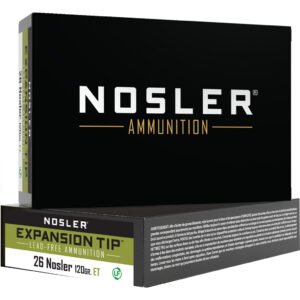 Nosler Expansion Tip Rifle Ammunition 26 Nosler 120 gr. ET SP 20 rd.