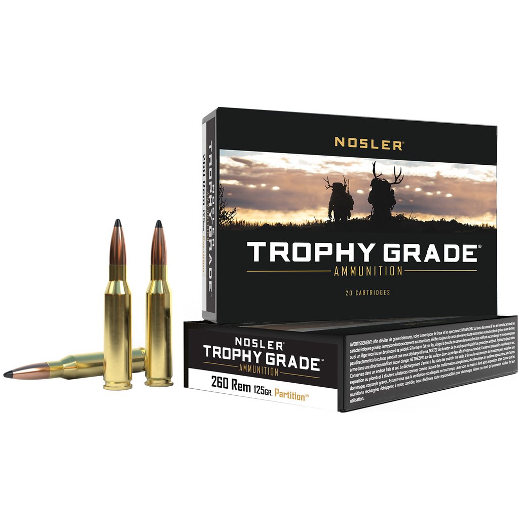 Nosler Trophy Grade Rifle Ammunition 260 Rem. 125 gr. PT SP 20 rd.