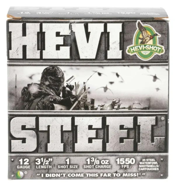 HEVI-SHOT HEVI-STEEL 12GA 3-1/2IN 1-3/8OZ #1 25 RD/BX 10 BX/CS