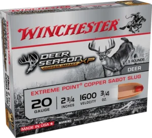 WINCHESTER COPPER IMPCT 20G 3/4OZ SLUG 5RD BX 100RD CASE