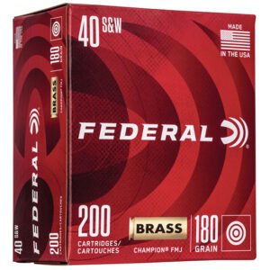 FED CHAMPION BRASS CASE 40SW 180GR FMJ 200/5