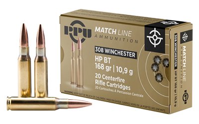 PPU .308 WIN MATCH 168GR HPBT 20/200