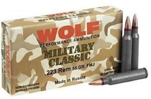 Wolf Military Classic Rifle Ammunition .223 Rem 55 gr FMJ 3241 fps - 20/box