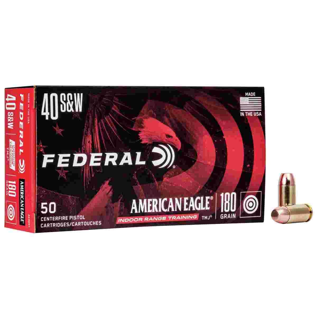 American Eagle IRT Handgun Ammunition .40 S&W 180 gr TMJ 1000 fps 50/ct