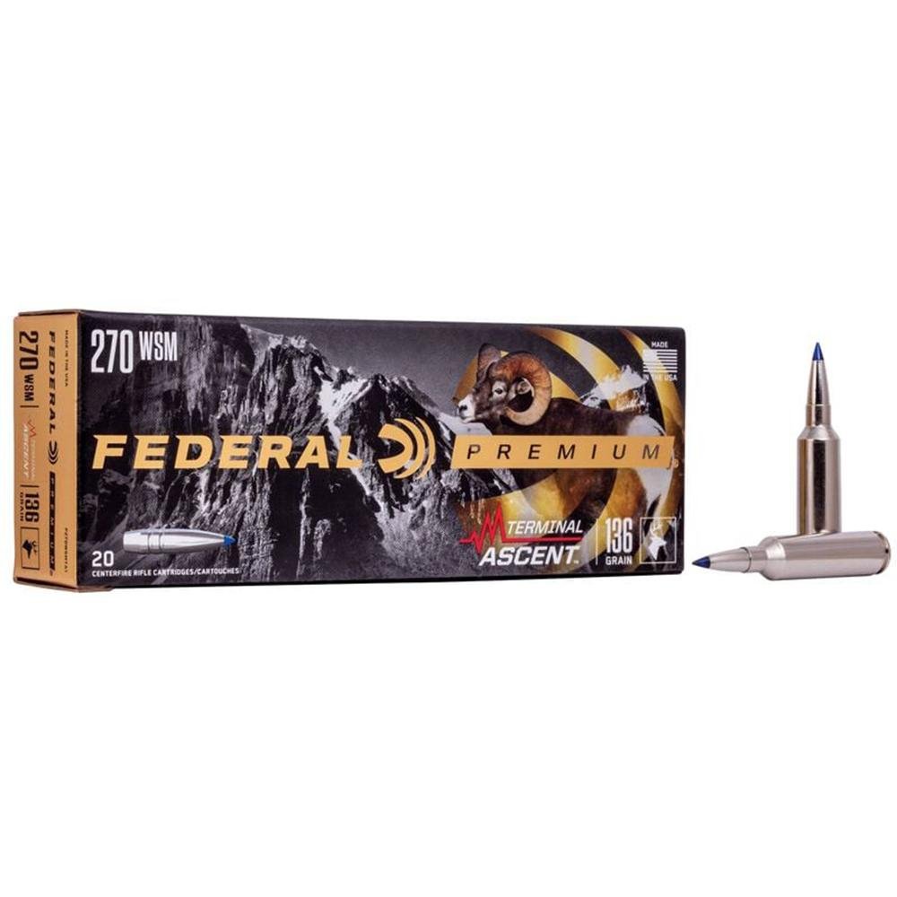 Federal Terminal Ascent Rifle Ammunition .270 WSM 136 gr 3240 fps 20/ct