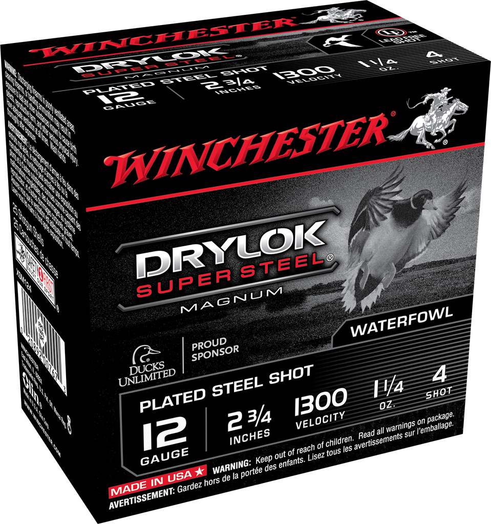 WINCHESTER DRYLOK STL MAG 12G 2-3/4' #4 1-1/4OZ 25RDS