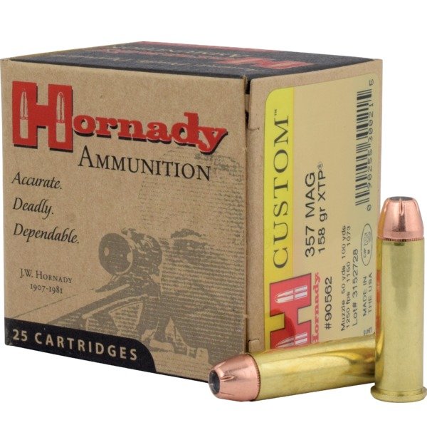 HORNADY CUSTOM 357MAG 158GR XTP 25RD BX 250RD CASE