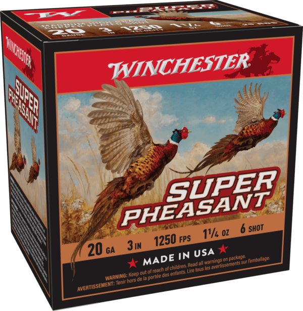 WINCHESTER SUPER X PHEASANT 20 GA 3" #6  HB 1-1/4 OZ 25 RD/BX 10 BX/CS