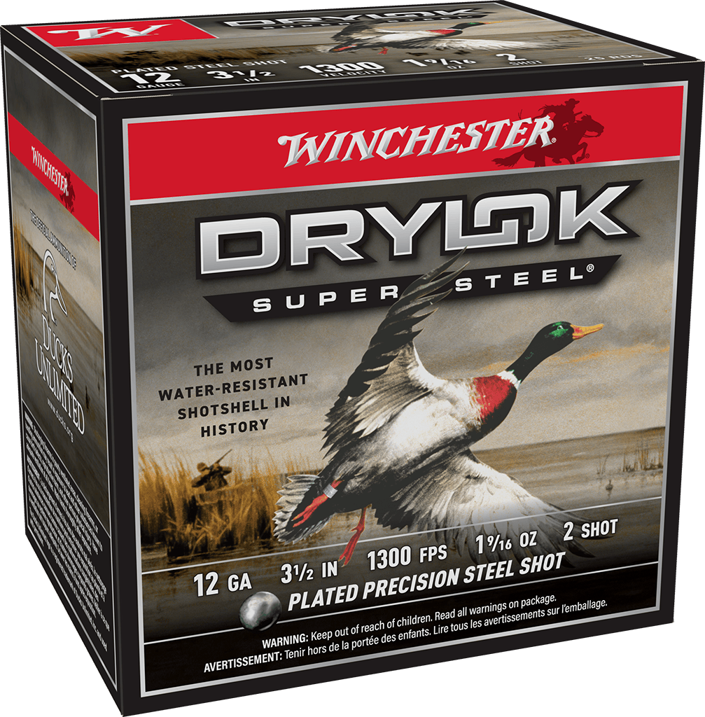 WINCHESTER DRYLOK SUPER STEEL 12 GA 3-1/2" #2 1-9/16 OZ 25 RD/BX 10 BX/CS