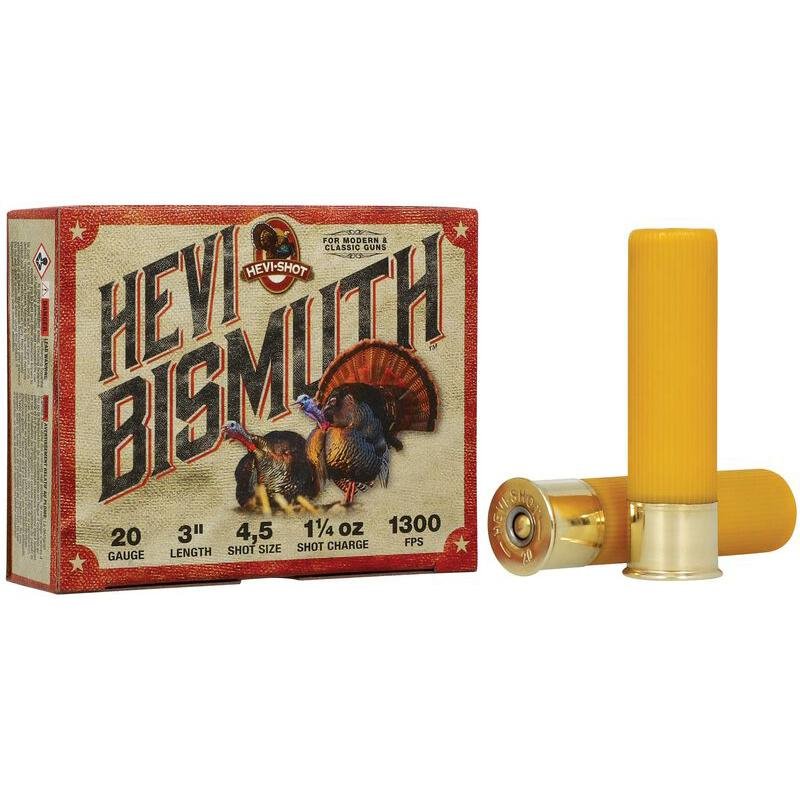 HEVI-Shot HEVI-Bismuth Turkey Shotshells 20ga 3" 1-1/4oz 1300 fps #4 5/ct