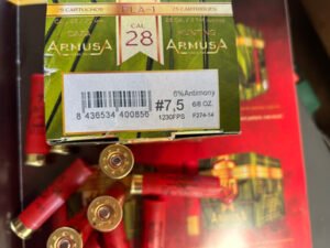 ARMUSA 28 GA. (3/4 OZ.) HIGH ANTIMONY 1230 FPS (1 CASE OF 250 SHELLS) FROM $140 + FREE SHIPPING