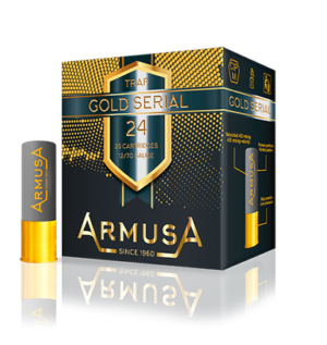 ARMUSA 12 GA. GOLD SERIAL COMPETITION & HIGH ANTIMONY (1 CASE OF 250 SHELLS)