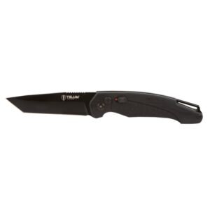 Telum Titan Tactical Automatic Folding Knife 4" Tanto Blade Black