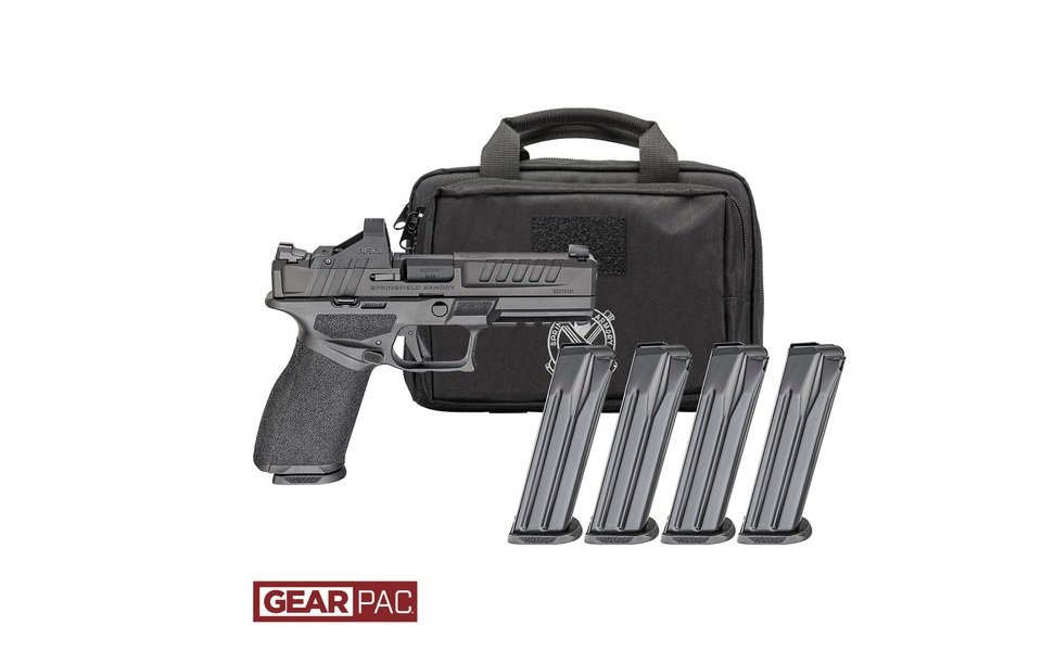 SPRINGFIELD ARMORY ECHELON 4.5F FS 9MM PISTOL U DOT GEAR PAC VIRIDIAN RFX11,BAG,4MAGS CALI COMP