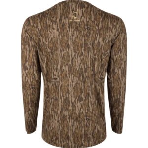 Drake Ol' Tom Performance Crew Camo Print LS MO Bottomland Medium