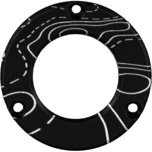 Axcel Driver Hubcap Black w/Engraving Topographical Map Pattern