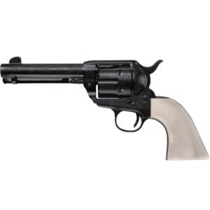 Pietta 1873 GWII The Shootist Revolver 45 LC 4.75 in. Laser Engraved Blue Ultra Ivory