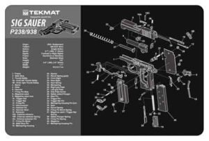 TEKMAT ARMORERS BENCH MAT - 11"x17" SIG SAUER 238 PISTOL