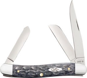 CASE KNIVES POCKET WORN GRAY - BONE CRANDALL JIG MED STOCKMAN