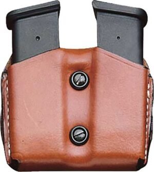 DESANTIS DOUBLE MAG POUCH OWB - LEATHER SIG P365 TAN