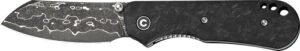 CIVIVI KNIFE CRABBY 2.7" - SHREDDED CARBON FIBER DAMASCUS