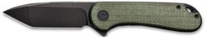 CIVIVI KNIFE ELEMENTUM 2.96" - GREEN MICARTA/BLACK D2 CLAM PK