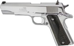 IVER JOHNSON 1911A1 45ACP 5" - FS 8RD CHROME BLACK WOOD GRIP