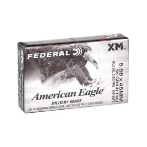 Federal American Eagle Rifle Ammunition 5.56mm 55gr FMJ 3165 fps 20/ct