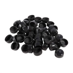 1'' (2.5CM) BLACK VINYL TUBE CAP 50 PACK