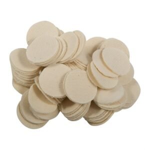 HEAVY DUTY COTTON ROUND PATCHES, 1.25''/.30-.35 CAL 100 PACK