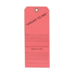 UNSAFE TO FIRE TAGS, 25 PACK