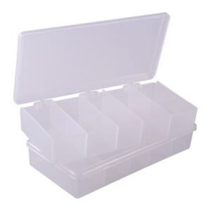 STORAGE BIN, 5 COMPARTMENT,7''X3-1/2''X1-1/4'', 2 PACK