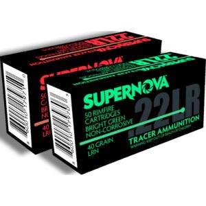 Supernova Tracer Rimfire Ammunition  22 LR 40gr. LRN Green Tracer 50 rd.